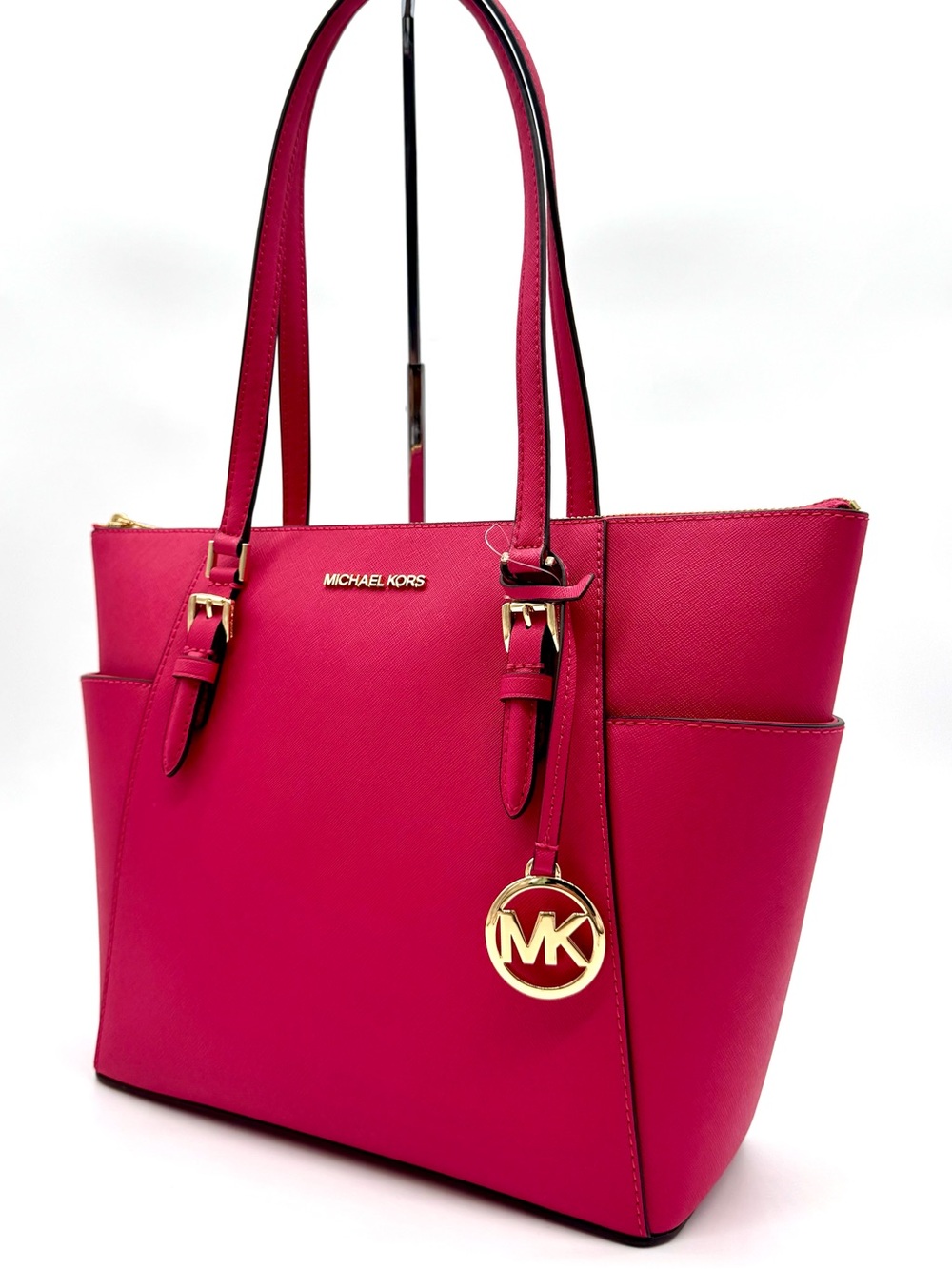 Michael Kors Large Charlotte Tote Bag Electric Pink